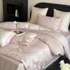 Flowers Embroidery Luxury Bedding Set Egyptian Cotton Single Queen King Size Duvet Cover Flat/Fitted Bed Sheet Pillowcases 3/4Pc