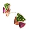 [P8416] - Дизайнерские серьги «Акапулько» зеленые, розовые, оранжевые - 19x19 мм