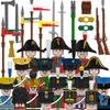 4pcs Military Building Blocks Medieval Knights Duke Marshal Figures Napoleonic Wars Weapons Sword Flags Shoulder Armor Cape Brick MOC