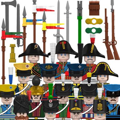 4 шт. военные строительные блоки, средневековые рыцари, герцог, маршал, фигурки наполеоновских войн, оружие, меч, флаги, доспехи на плечах, накидка, кирпич MOC