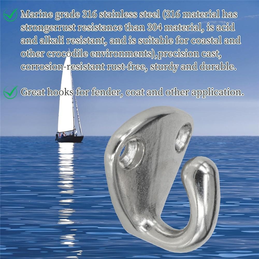 4 комплекта крюков для кранцев, нержавеющая сталь класса 316, предохранительные крюки для кранцев, лодочная одежда, фурнитура для крышек лодок с винтами