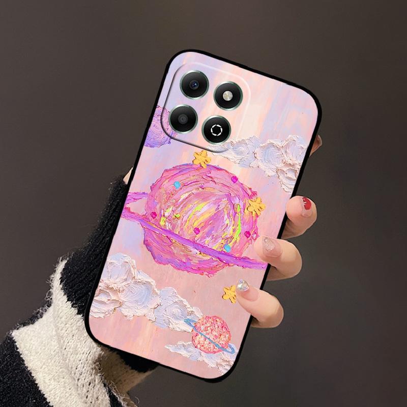 For Honor X6b 4G Case Fashion Cartoon Sweet Girl Cat Geometric Soft Silicone TPU Phone Cover For Honor X6b 4G Shockproof Shell
