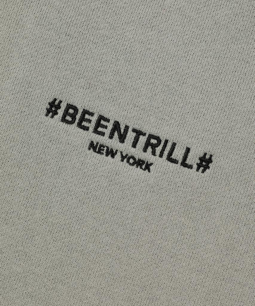 BEENTRILL Базовые спортивные штаны с начесом и логотипом-хэштегом (хаки)