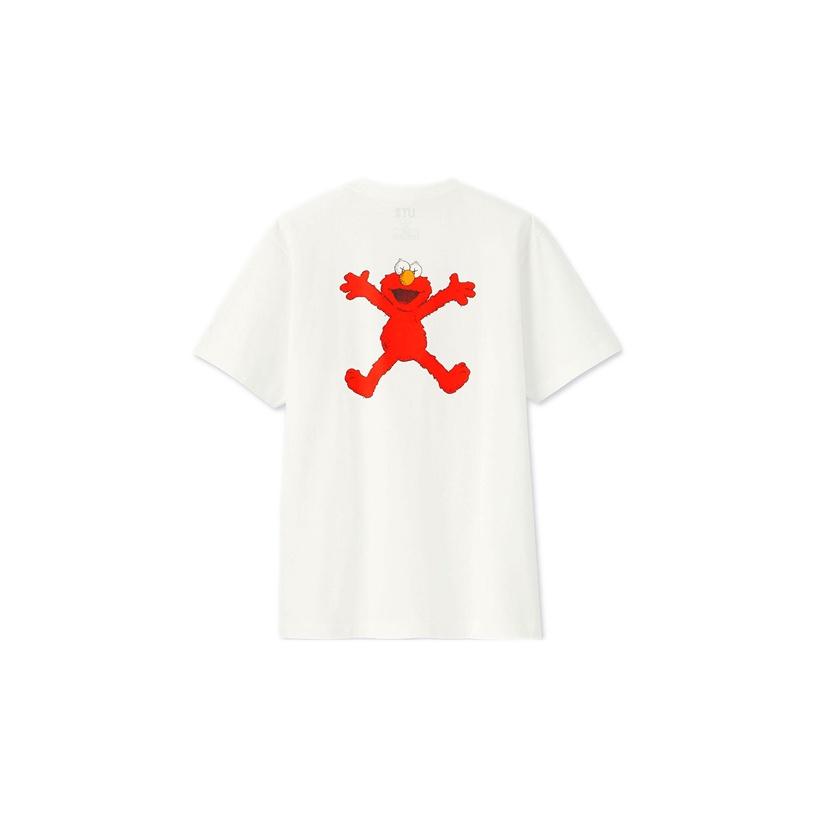 Uniqlo Унисекс футболка с коротким рукавом, коллаборация Kaws X Sesame Street, Белая UQ412760000