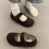 Обувь Mao Mao женская верхняя одежда 2024 зима французский маленький ароматный ветер мелкий рот теплый и бархатный одно слово Мэри Джейн обувь