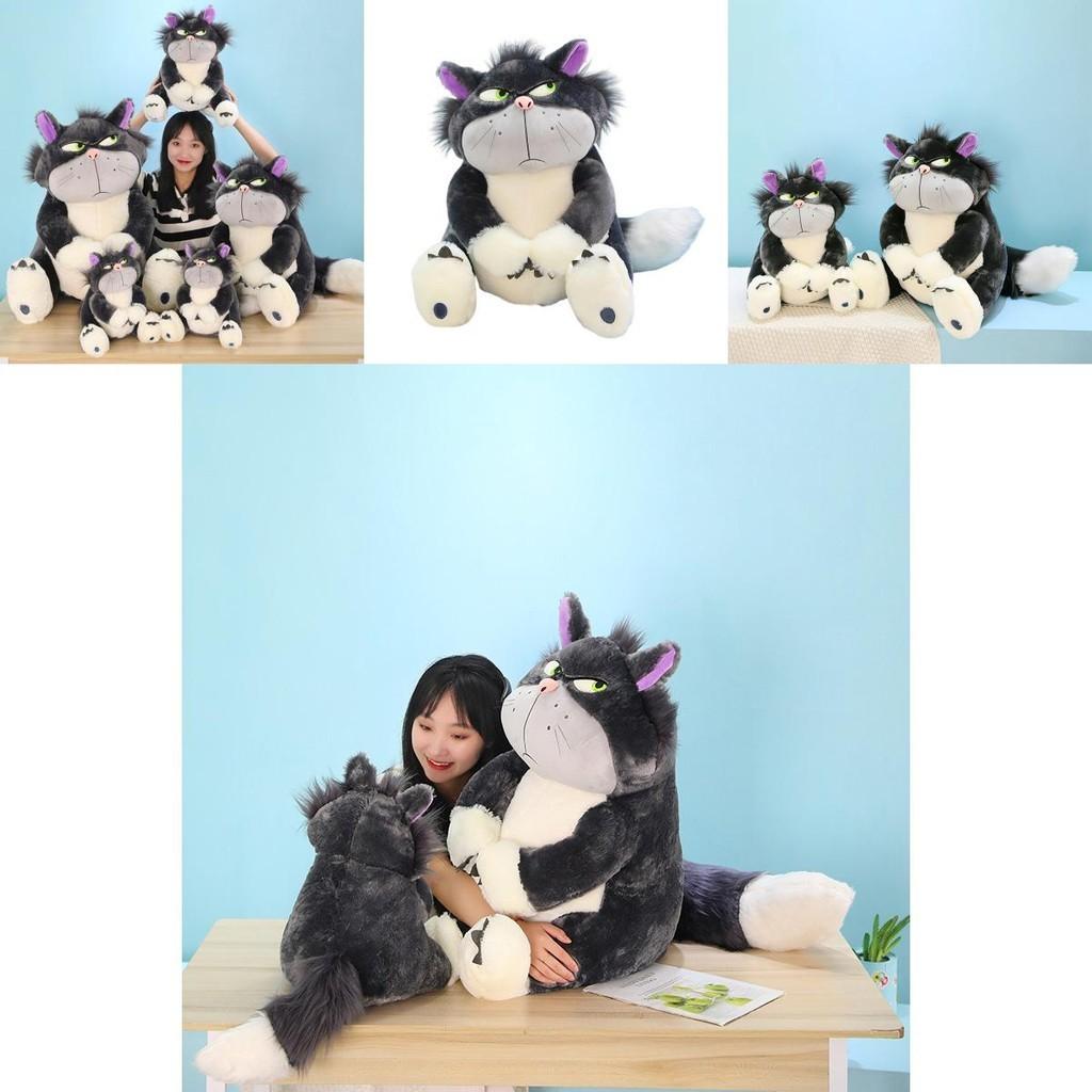 Милая серая коротковорсовая кукла кота Люцифера, мягкая игрушка для подростков 30/45/60/80 см