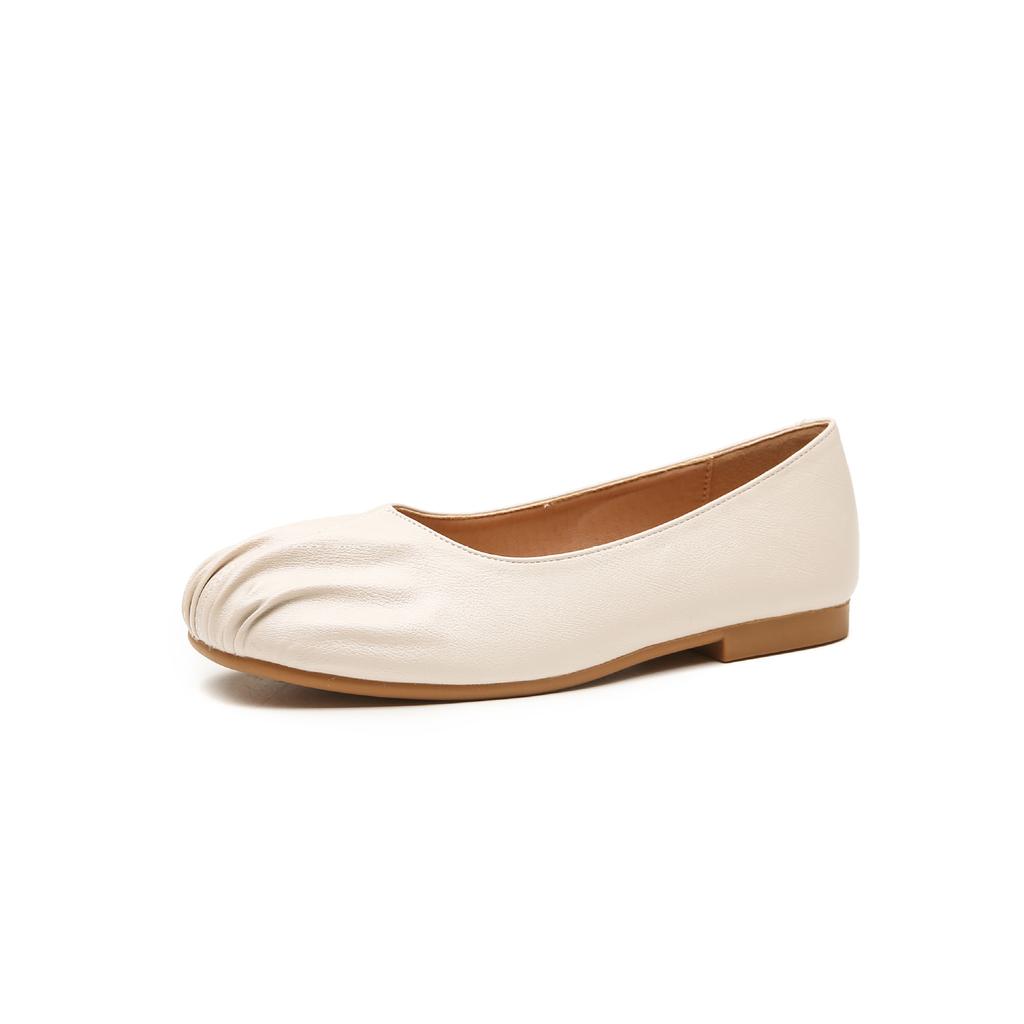 Flat-soled Single Shoes Women's One-pedal Grandma Shoes Soft-soled Doudou Shoes Casual Pregnant Women's Driving Shoes