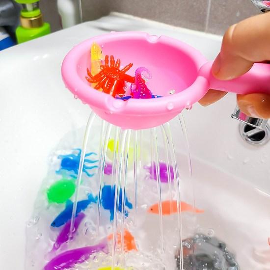Bareun Korea Goldfish and Sea Friends 18 Types of Water Play Toys + 2 Types of Landing Nets Set, Korean Bath Toys