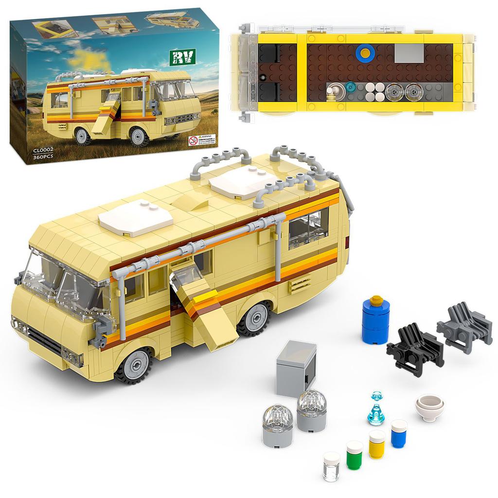 Конструктор Badding RV, маленькие DIY караваны, креативные кирпичики, игрушечная модель для демонстрации, игра по телевизору, модель автомобиля
