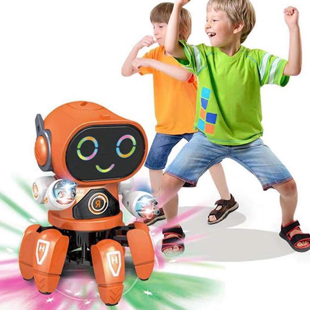 Электронный игрушечный танцующий робот, заряжающий умный танцевальный робот с музыкальной светодиодной подсветкой, прогулка для мальчиков, подарок