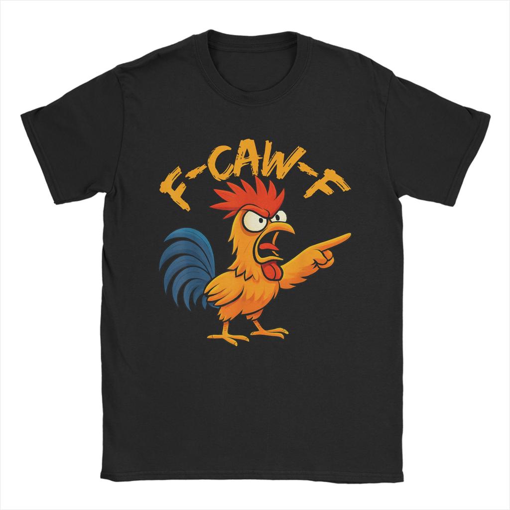 F-Caw-F Funny Chicken Christmas Xmas T-Shirt FCawF Rooster Meme Gift Popular T-Shirts Short Sleeve Summer Plus Size Top Tees