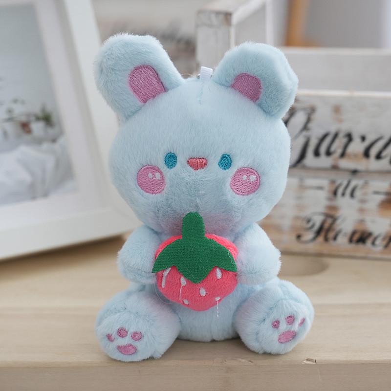 Adorable Cute Plush White Rabbit Keychain Creative Fruit Bunny Plush Toy For Girls