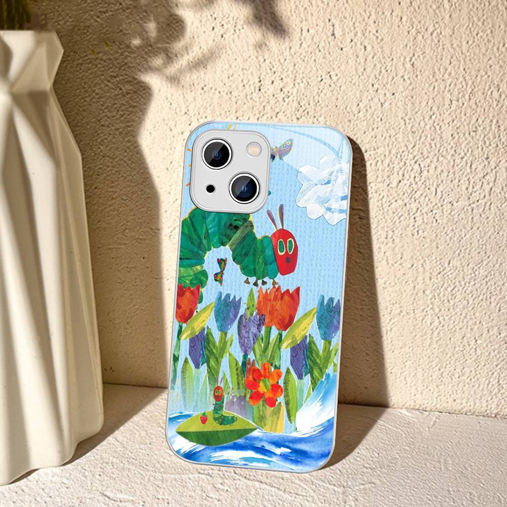 Очень голодная гусеница Для iPhone 14 13 12 Mini 11 Pro XS Max X XR 14 Plus Закаленное стекло