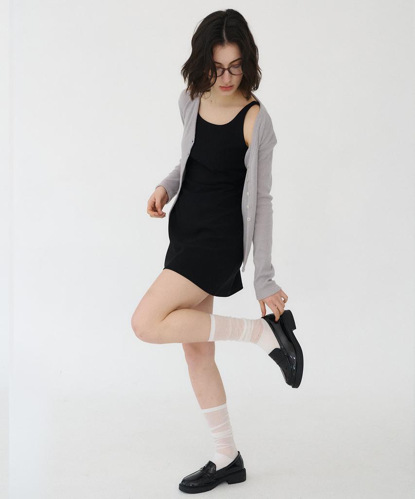 Bye Bye Seop U-Neck Sleeveless Mini Dress Black [T51]