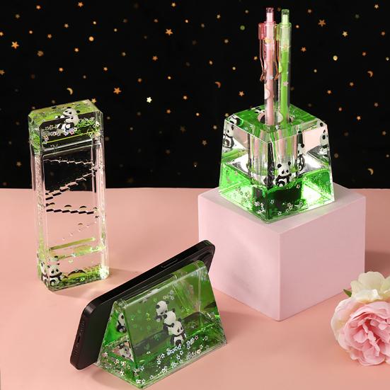 Панда Жидкостный Пузырьковый Таймер Песочные Часы Масляные Сенсорная Игрушка для Детей Взрослых Настольный Антистресс Успокаивающая Игрушка для Снятия Стресса Декор для Дома Офиса Стола