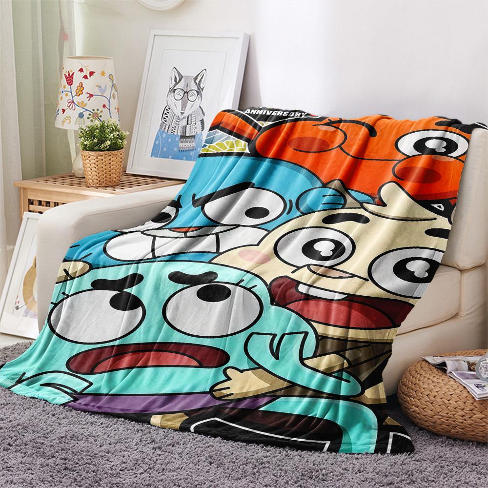 Gumball Print FlAannel Blanket, High quality Comfortable for All Seasons, Home Decor, Warmth and Comfort