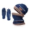 6pcs/2Packs 3Pairs Hat, Scarf And Gloves Set Winter Outdoor Adult Plus Velvet Thick Warm Set