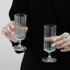 Heat Resistant Crystal Ribbed Glass Cup Goblet Wine Glasses Coffee Mug Champagne Drinkware for Wedding Decoration Candle Holders
