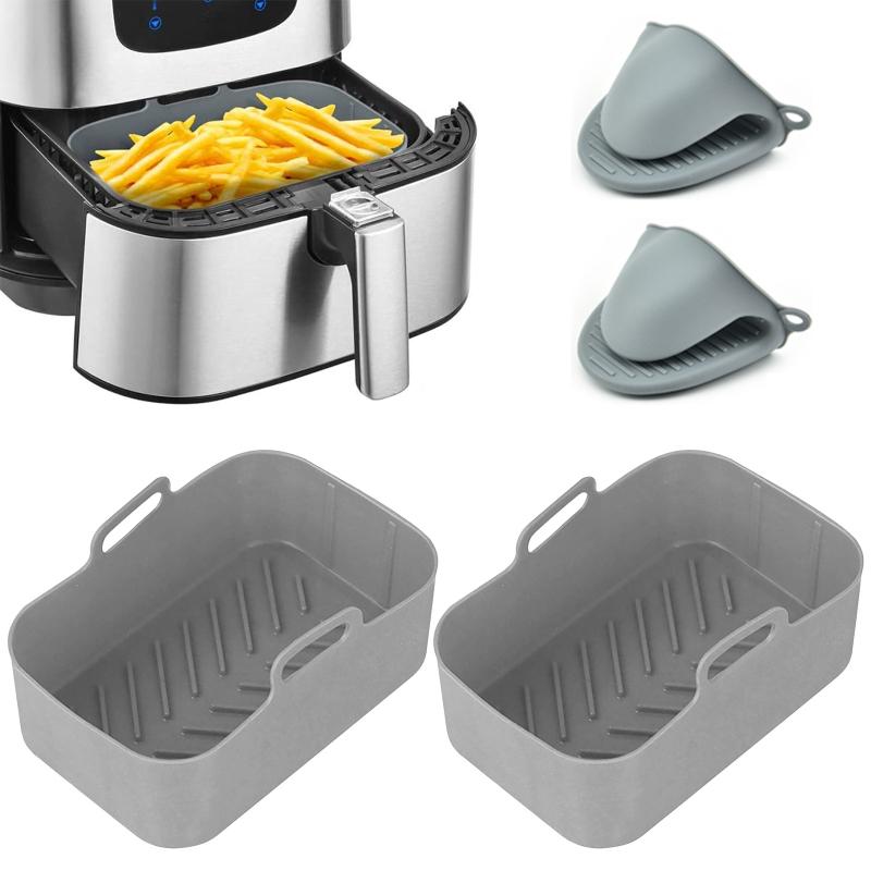 Набор силиконовых зажимов для фритюрницы, многоразовая, устойчивая к высоким температурам, безопасная для мытья в посудомоечной машине фритюрница