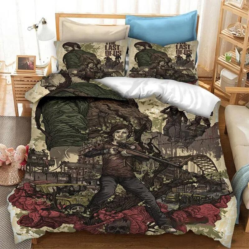 Комплект постельного белья Game The Last Of Us для мальчиков и девочек, размер Twin Queen Size, пододеяльник, наволочка, кровать для детей и взрослых, домашний текстиль, текстиль