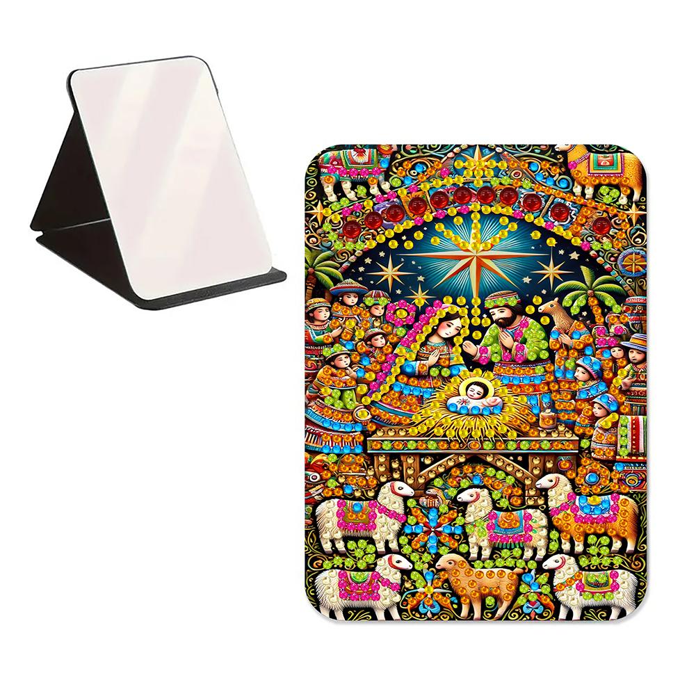 Алмазная мозаика своими руками, блестящее зеркало с кристаллами, стразы специальной формы, косметическое зеркало, настольное зеркало для путешествий на открытом воздухе, походов, пикника