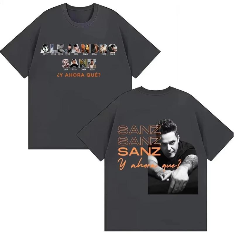 Singer Alejandro Sanz Pop Music Tshrit Fashion Luxury Casual Pop Music Hip Hop Short Sleeve Top Men Women Streetwear