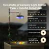 Multifunctional 4 in 1 Design Camping Light String USB Rechargeable Outdoor Tent Decor Light LED Flashlight with Magnet Hook