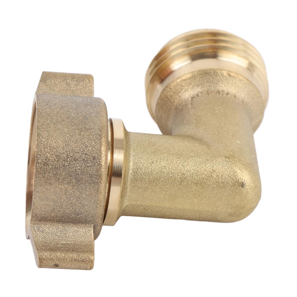 RV 90 Degree Hose Elbow Copper Enhanced Waterflow Efficiency RV Water Hose Connector with Wash Net Filter for Campervan