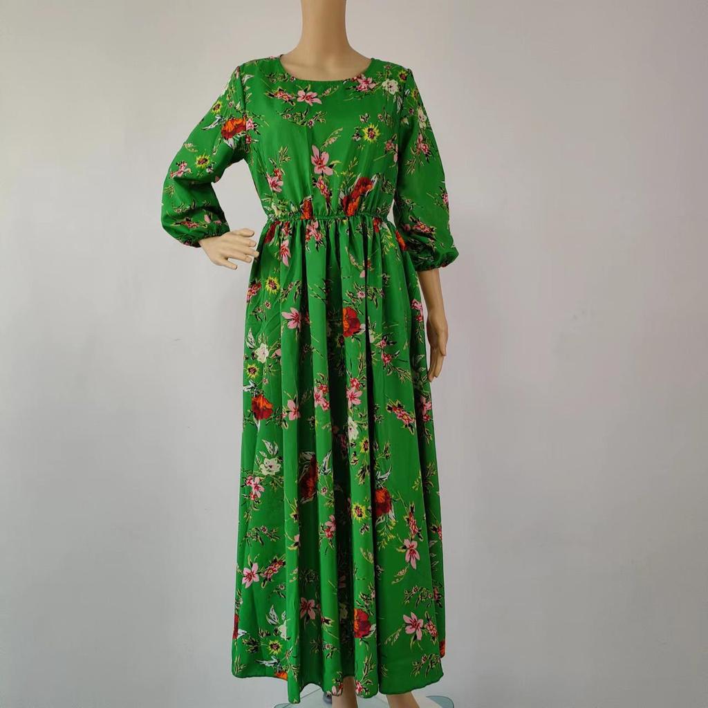 Европейское и американское женское шифоновое платье с принтом и расклешенной юбкой со скидками за количество