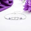 Double Heart Shape Cubic Zirconia Charm Bracelet, Love Bracelet for Women & Girls, Valentine Day Gift