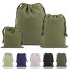 CCINEE Drawstring Cotton Change Solid Stylish Canvas Set of Perfect for Lunch Gym Makeup and Small Item Organizers Bags, Pouches, Bags, Bags, Colors,