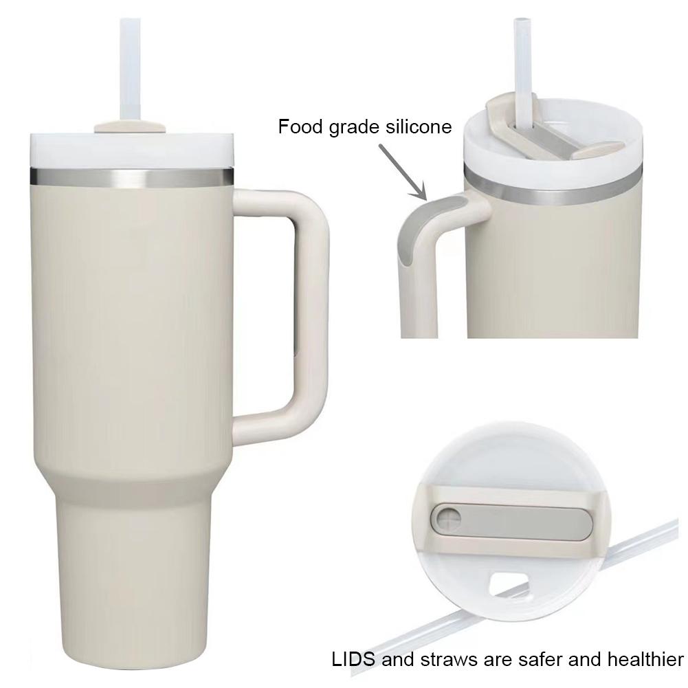 40-унциевый термос с трубочкой и ручкой, двухслойная термокружка из нержавеющей стали для путешествий, для холодных и горячих напитков