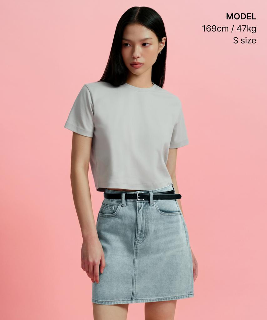 Musinsa Standard Woman Women'S Denim Mini Skirt [Sky Blue]