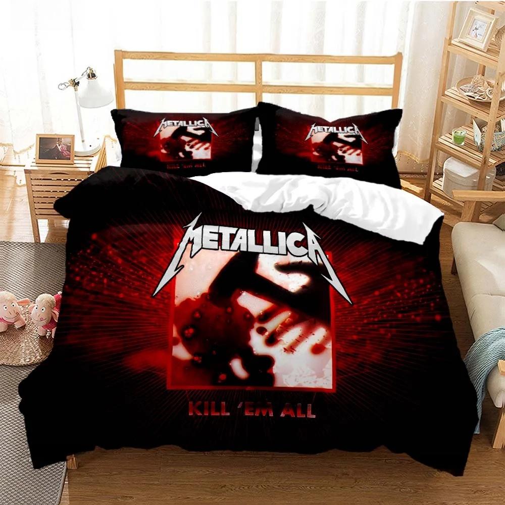 Метал-музыкальная группа MMetallica Коллекция постельного белья Односпальная Двуспальная Полная Королева Королевский Размер Коллекция кроватей Спальня для взрослых и детей Коллекция пододеяльников Домашний текстиль
