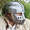 Medieval Steel Helmet with Face Guard, Viking Crusader Armor for LARP, Cosplay and Recon Collectors