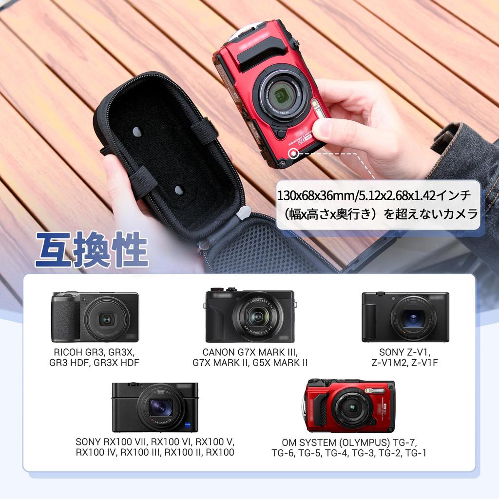JJC Camera Pouch Camera Case Olympus Compatible with Ricoh GRIII GRIII HDF GRIIIx GRIIIx HDF Sony RX100VII RX100VI II Canon G7X MARK III II Compatible