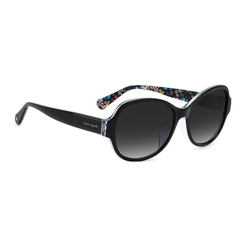 Kate Spade Temple Letter Logo Oval Sunglasses Women's Black addilynnfs807