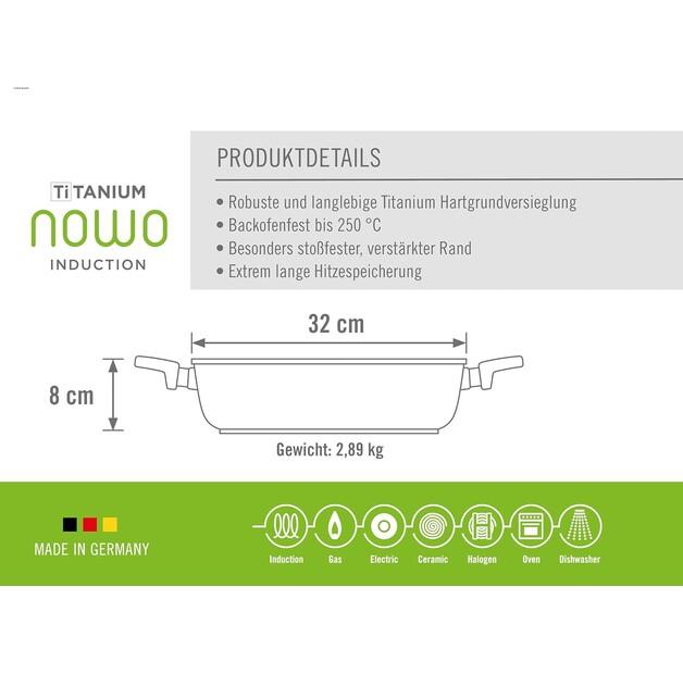Сотейник чугунный Woll Nowo Titanium 32 см 5,5 л (832IL)