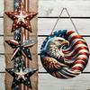 2D Flat 20cm Independence Day Atmosphere Wooden Wall Hanging Decor - Eagle Universal Holiday Wooden Pendant, Home Decoration, Welcome Sign Party