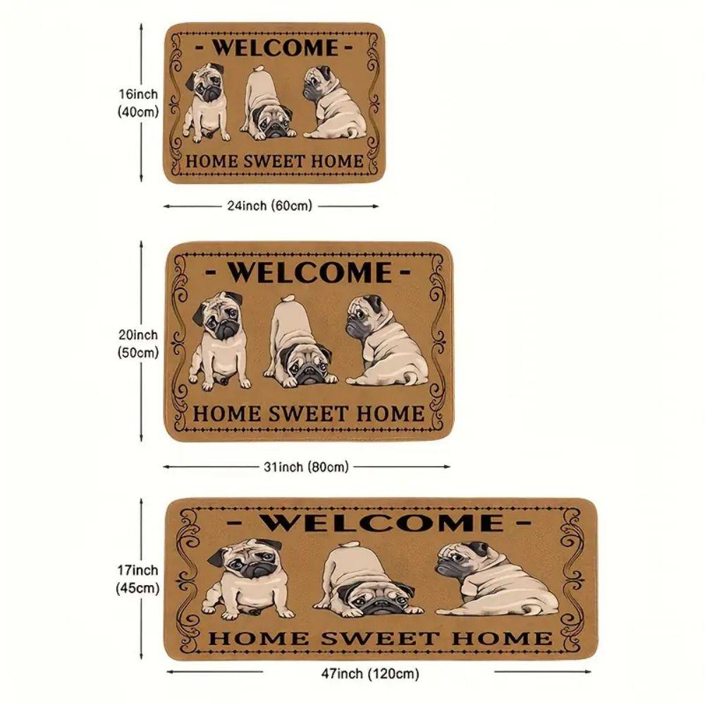 Welcome Home Pomeranian Pattern Rug Living Room, Bedroom, Hallway Entrance Door Mat Soft Comfortable Floor Mat Home Decor
