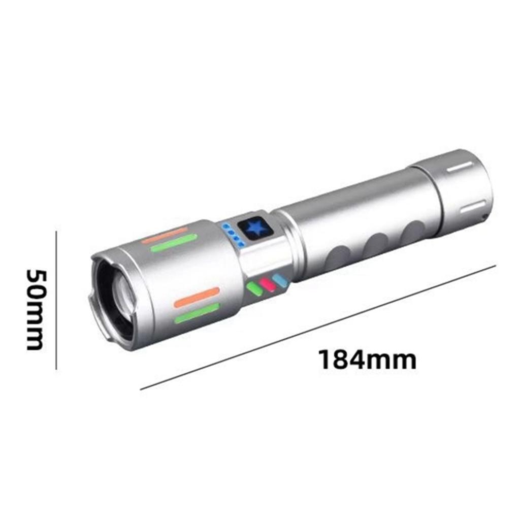BAAU Led Rechargeable Aluminum Alloy Flashlight Outdoor Multi-Function Retractable Flashlight Convenient Flashlight Lighting
