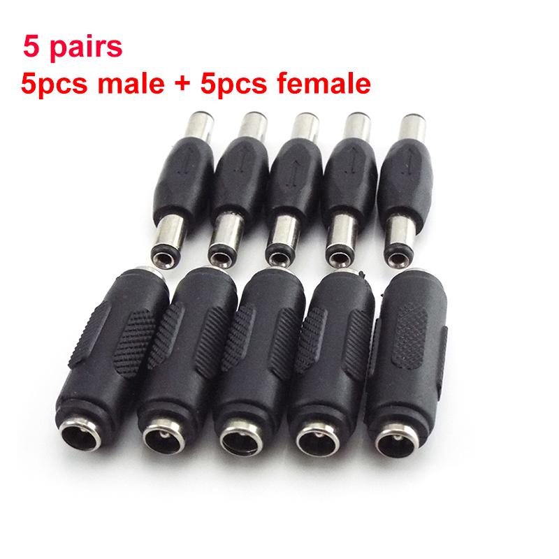 5,5 мм x 2,1 мм DC «папа-папа» «папа» гнездо питания, разъем с двойным концом, разъем для монтажа на панели, адаптер для видеонаблюдения