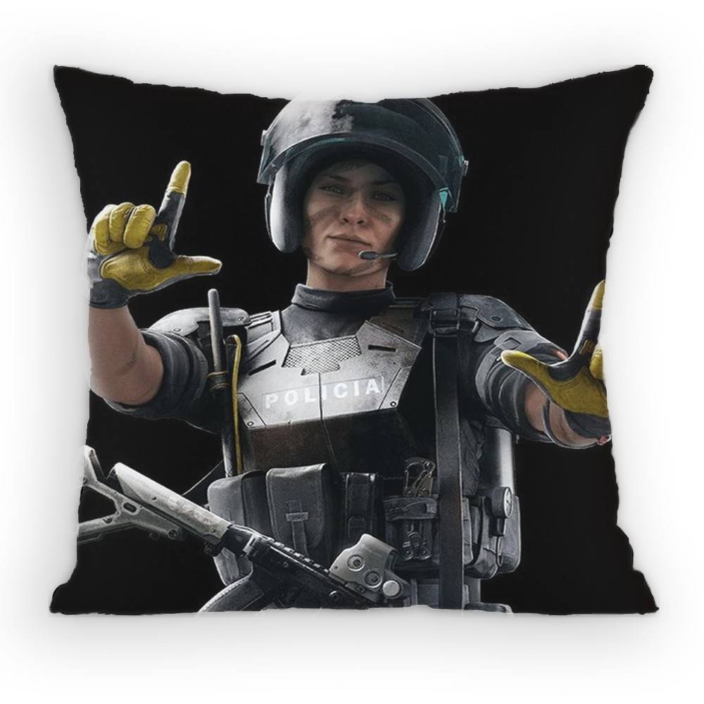 Tom Clancys Rainbow Six Siege Character Pillow Case Sofa Living Room for Bedroom Cushion Square Cushion Nap Time