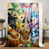 Cute Pokémon Eeveelutions Design Patterned Flannel Blanket Perfect for the Bedroom Living Room, Sofa, or a Little Nap