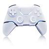 Wireless Controller for P4 ProSlim Consoles, Wireless Gamepad with Dual Vibration, 6-Axis Gyro Sensor, and Audio, Compatible with PC Platforms (White)