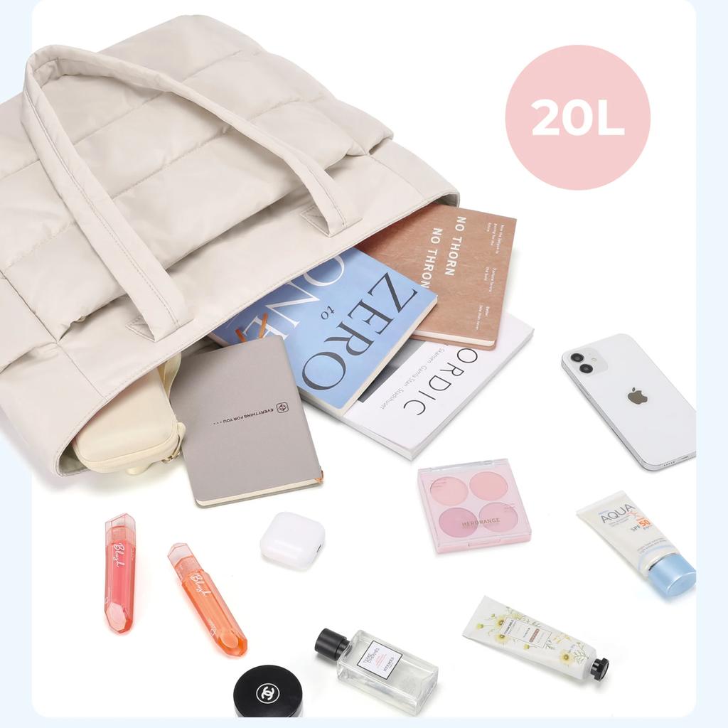 Women's Bag Large Capacity Solid Color Tote Bag Versatile Handbag for Commuter Work Student Class Shopping Bag