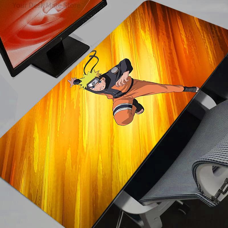 Large E-sports Mouse Pad Anime Naruto Uzumaki Smooth Flexible Rubber Gamer PC Computer Keyboard For CSGO Kawaii Rug Mosuepad