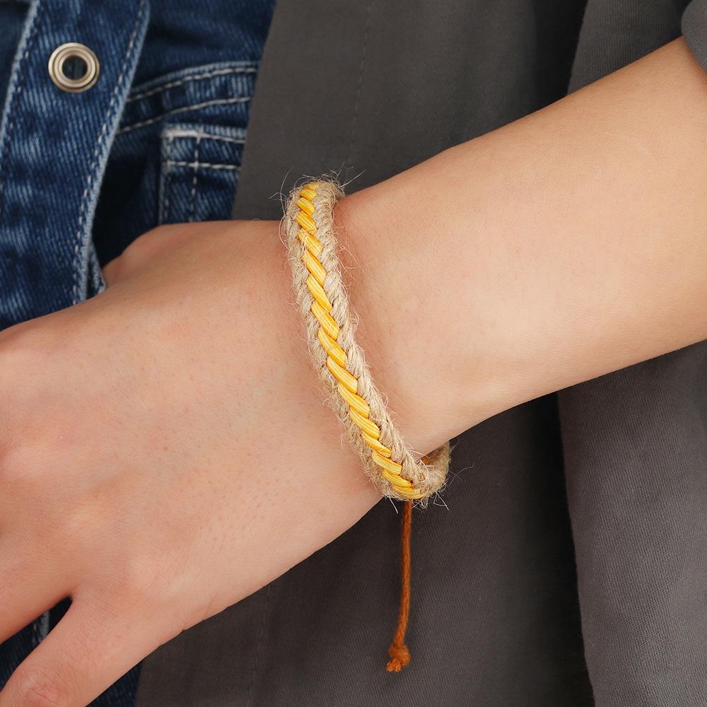 Винтажный красочный плетеный кожаный браслет, модный богемный стиль, геометрический дизайн