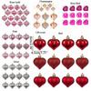 12Pcs/set DIY Christmas Tree Wreath Ornament Electroplated Love Heart Pendant  Home