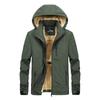 New Autumn and Winter Men's Clothing Fleece Thickened Hooded Jacket Men's Multi-pocket Removable Hat Jacket